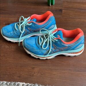 ASICS Women's Vibrant Blue and Coral Athletic Shoes